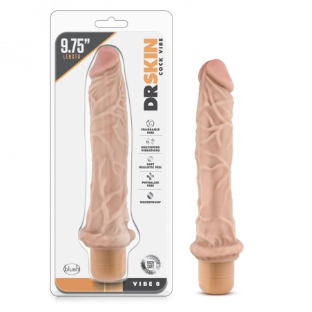 Dr. Skin | Cock Vibe No8 - 21cm | Vibrating Dildo | Beige