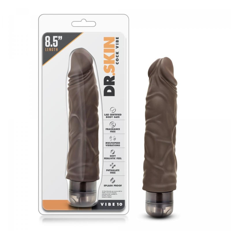 Dr. Skin | Cock Vibe no10 - 19cm | Vibrator | Chocolate