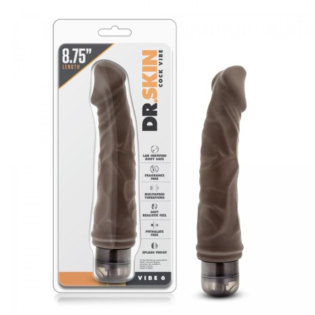 Dr. Skin | Cock Vibe no6 - 22cm | Vibrator | Chocolate