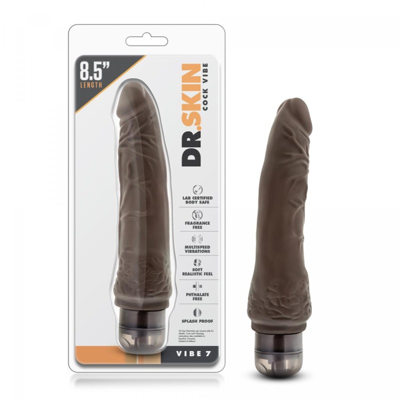 Dr. Skin | Cock Vibe no7 - 21,5cm | Vibrator | Chocolate
