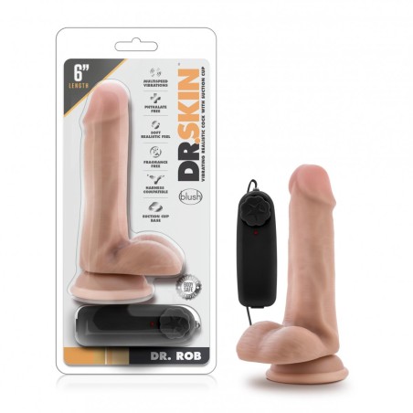 Dr. Skin | Dr. Rob Vibrator With Suction Cup 15,5cm | Vanilla