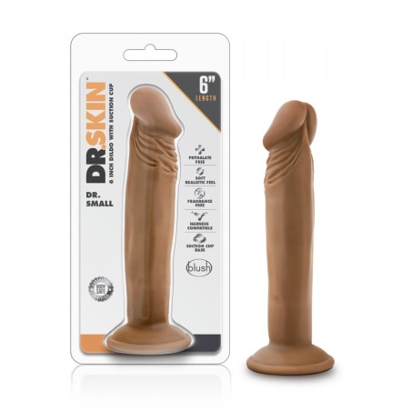 Dr. Skin | Dr. Small Dildo With Suction Cup - 15,5cm | Mocha