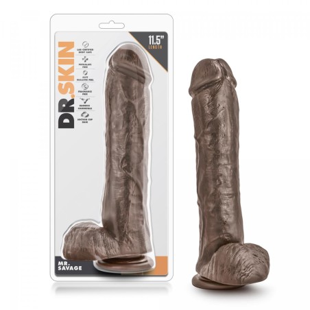 Dr. Skin | Mr. Savage Dildo With Suction Cup 28,75cm - Chocolate