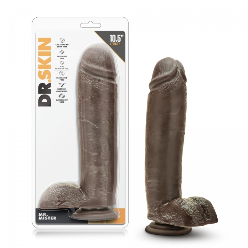 Dr. Skin | Mr. Mister Dildo With Suction Cup 26cm | Chocolate