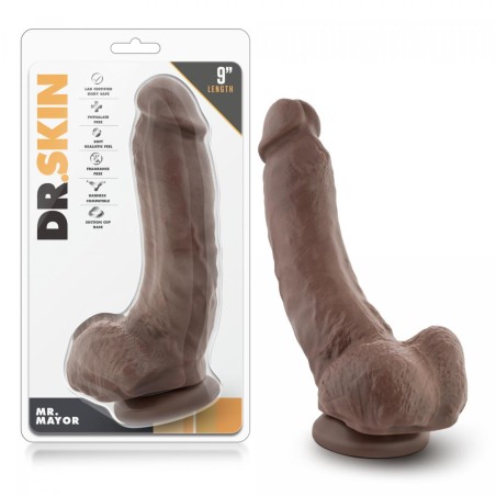 Dr. Skin | Mr. Mayor Dildo With Suction Cup 23cm | Chocolate