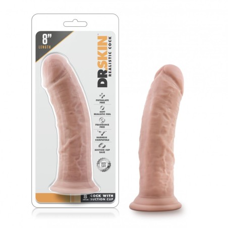 Dr. Skin - Realistic Dildo With Suction Cup 8'' - Vanilla