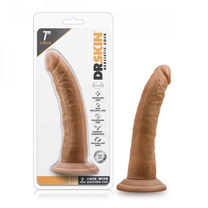 Dr. Skin | Realistic Dildo With Suction Cup - 17,5cm - Mocha