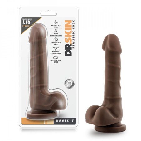 Dr. Skin - Realistic Dildo With Suction Cup 19,3cm - Chocolate