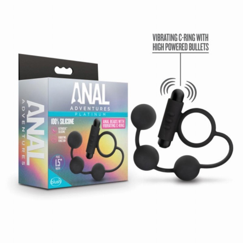 Anal Adventures Platinum | Anal Beads with Vibrating Cockring