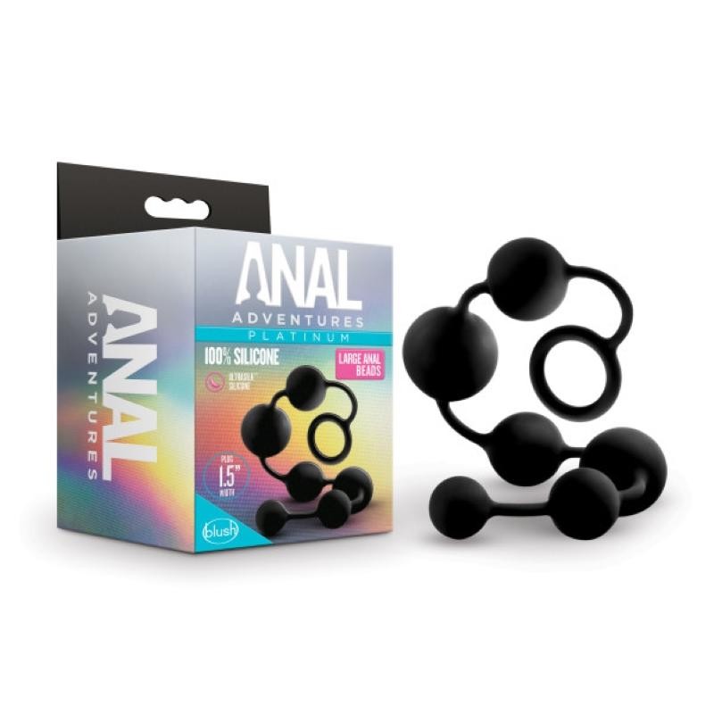 Anal Adventures Platinum | Silicone Anal Beads | Large