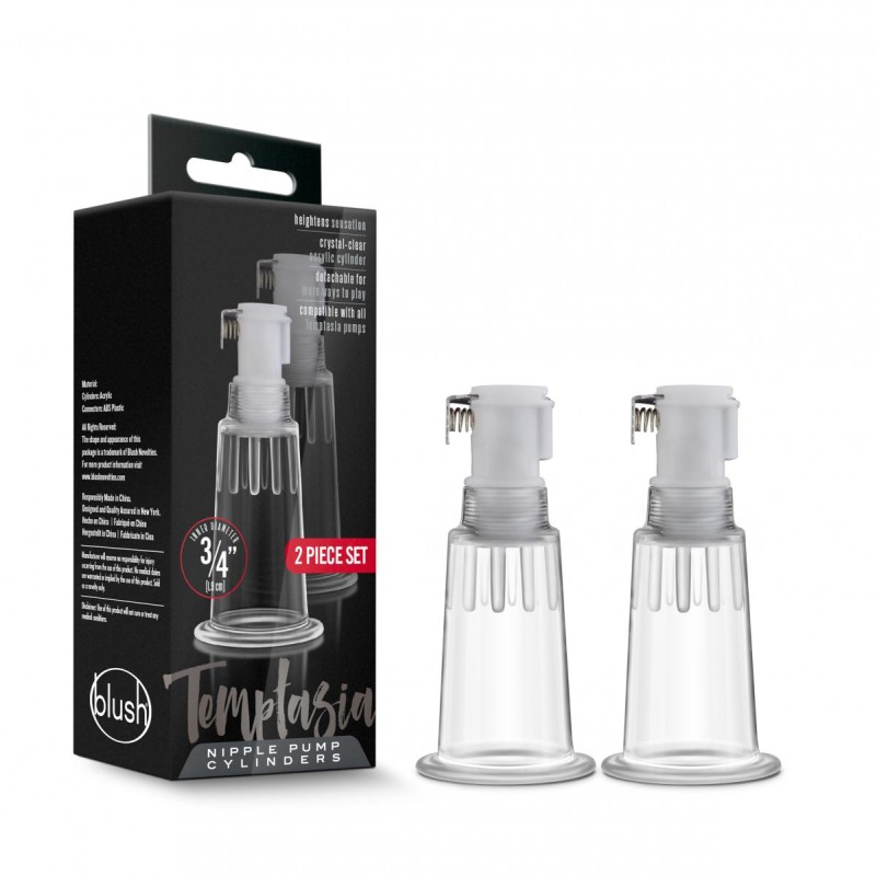 Temptasia | Nipple Pumping Cylinders | Set of 2 - 1,9cm | Clear