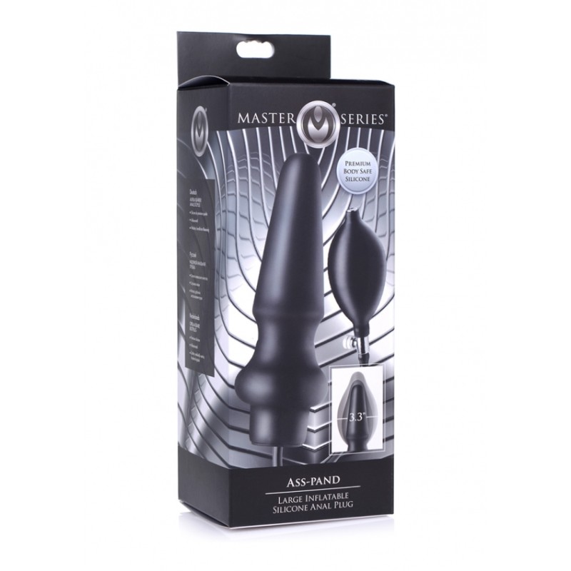 XR Brands | Ass-Pand Large Inflatable Silicone Anal Plug | Black