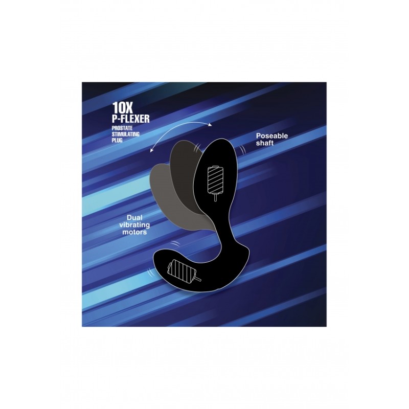 XR BRANDS | 10X P-FLEXER Prostate Stimulating Plug | Black