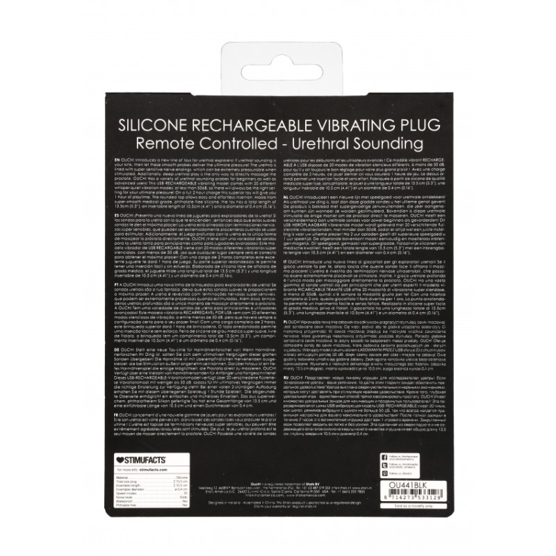 OUCH! | Silicone Rechargeable Vibrating Plug Remote Controlled
