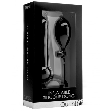 OUCH - Inflatable Silicone Dong - Black