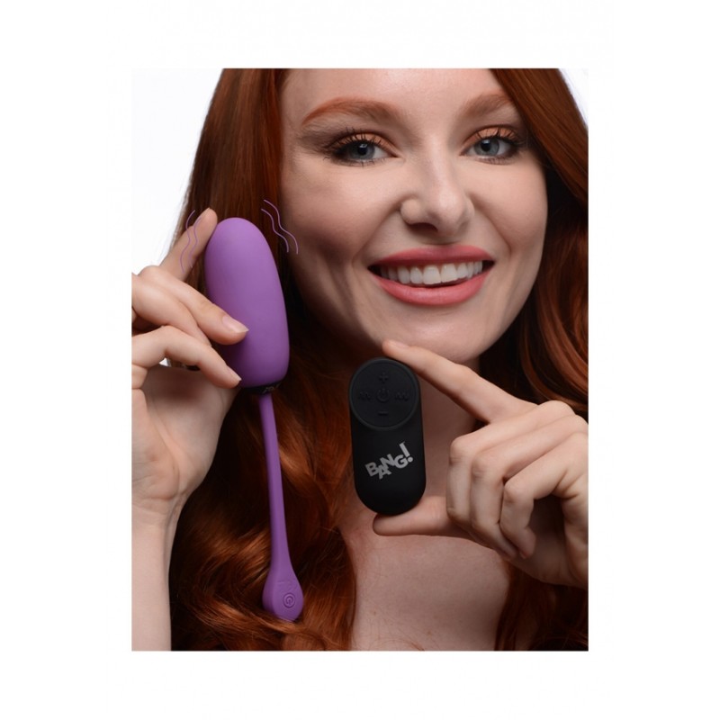 XR BRANDS | 28X Plush Egg & Remote Control | Purple