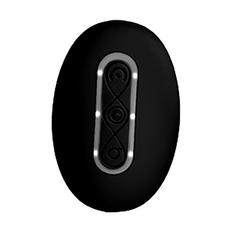 Silicone Vibrating Anal Plug with Remote Control - Μαύρο
