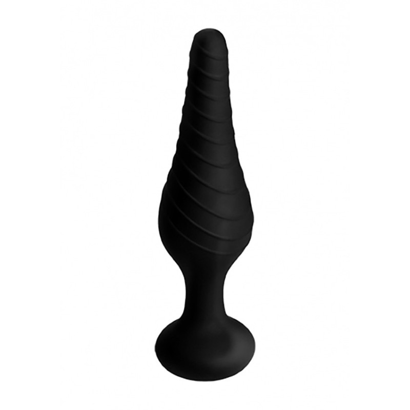 Silicone Vibrating Anal Plug with Remote Control - Μαύρο