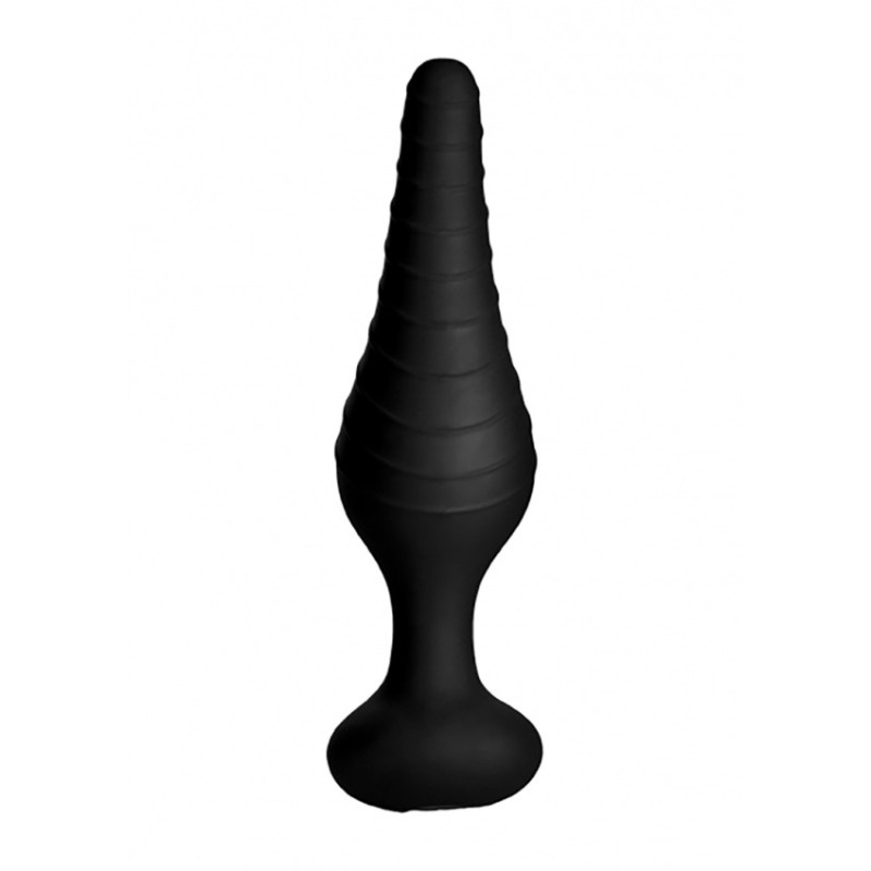 Silicone Vibrating Anal Plug with Remote Control - Μαύρο