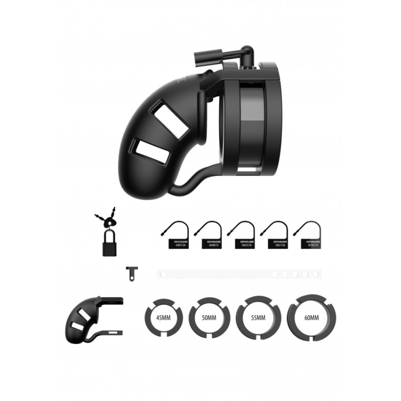 ManCage|Model 18 | Chastity|Silicone Cage Ballsplitter | Black