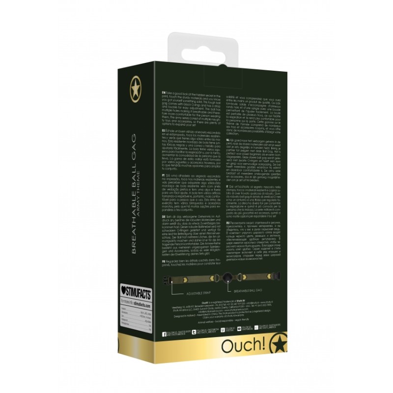 Breathable Ball Gag - Army Theme - Green