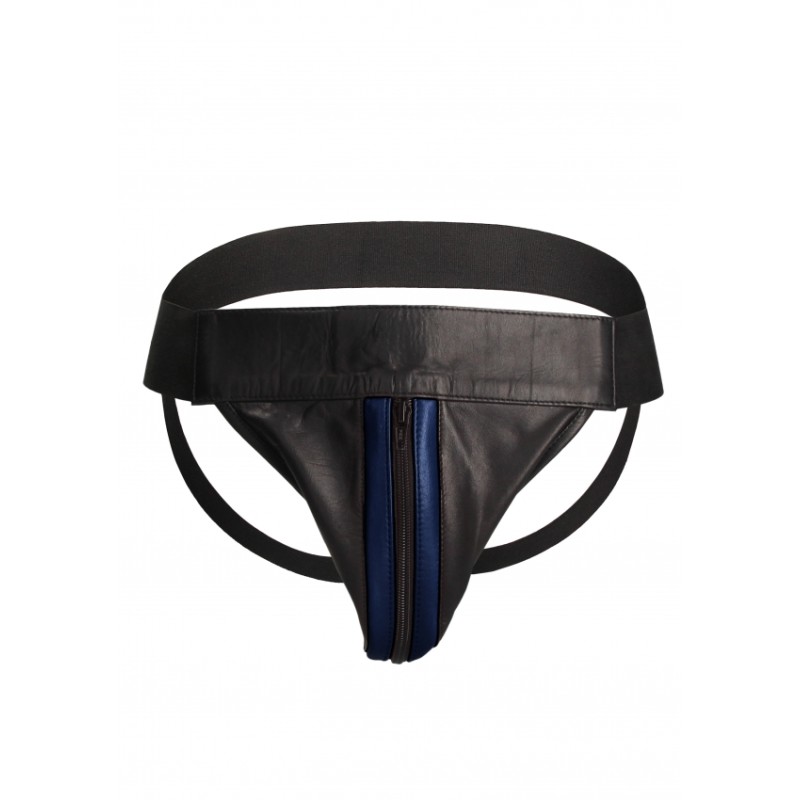 Plain Front With Zip | Jockstrap | Black & Blue