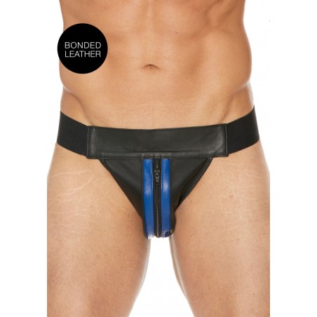 Plain Front With Zip | Jockstrap | Black & Blue