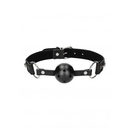 Breathable Ball Gag - with Diamond Studded Straps - Black