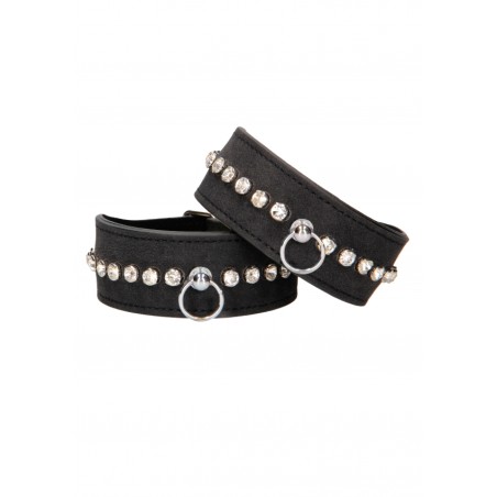 Diamond Studded Wrist Cuffs - Black