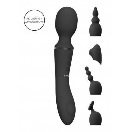 Nami - Pulse Wave & Vibrating Wand - Black