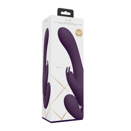 Suki - Vibrating Strapless Strap-on Rabbit - Purple