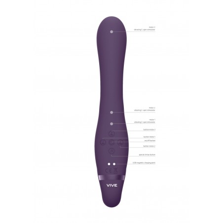 Suki - Vibrating Strapless Strap-on Rabbit - Purple