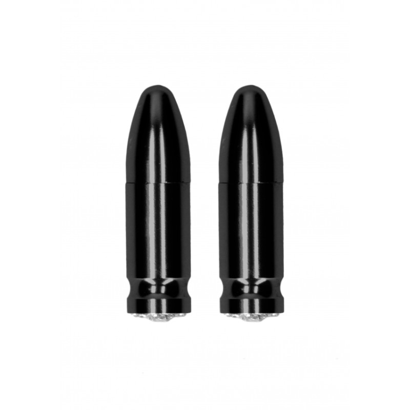 Διέγερση Θηλών | Magnetic Nipple Clamps - Diamond Bullet | Μαύρο