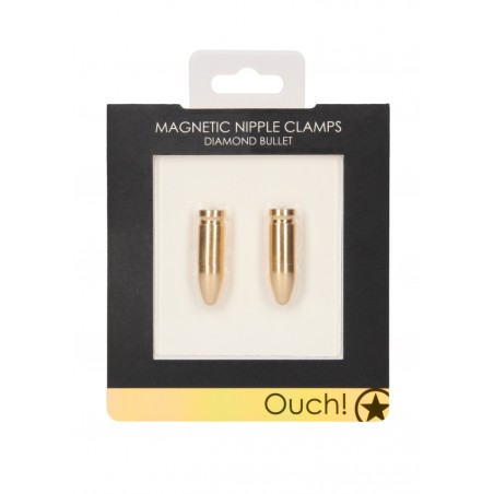 Magnetic Nipple Clamps - Diamond Bullet - Gold