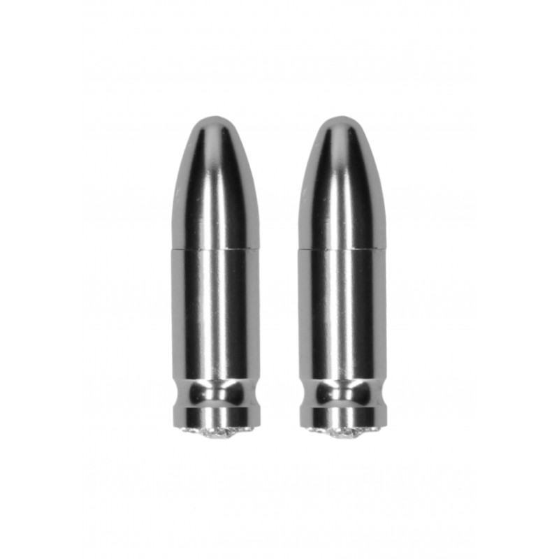 Magnetic Nipple Clamps - Diamond Bullet - Silver