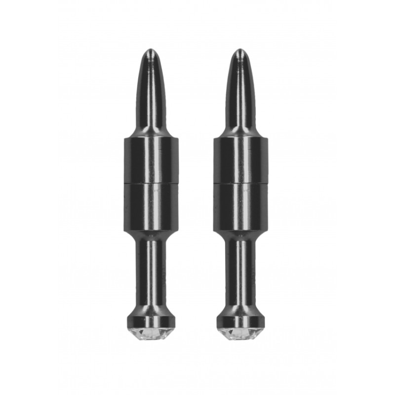 Διέγερση Θηλών | Magnetic Nipple Clamps - Diamond Pin | Silver