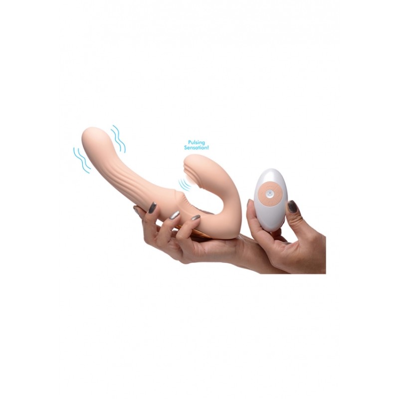 Strapless Strapon with 15X U-Pulse Pulsing and Vibrating and Remote