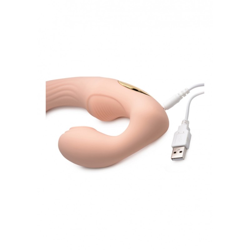 Strapless Strapon with 15X U-Pulse Pulsing and Vibrating and Remote