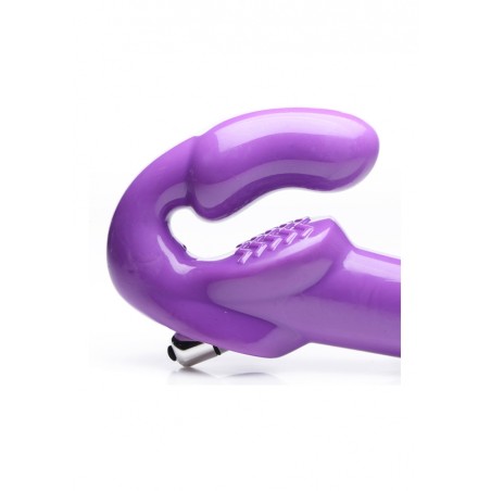 7X Revolver Thick Vibrating Strapless Strap-On | Purple