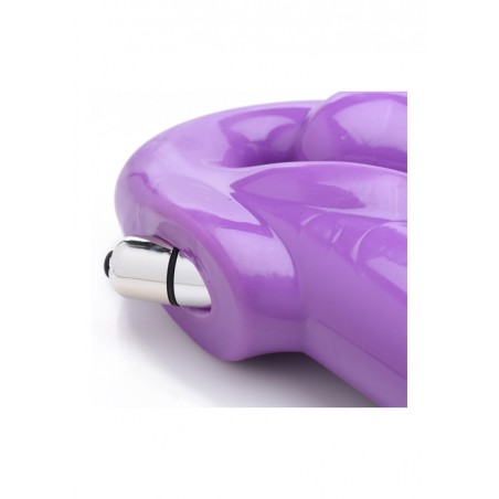 7X Revolver Thick Vibrating Strapless Strap-On | Purple