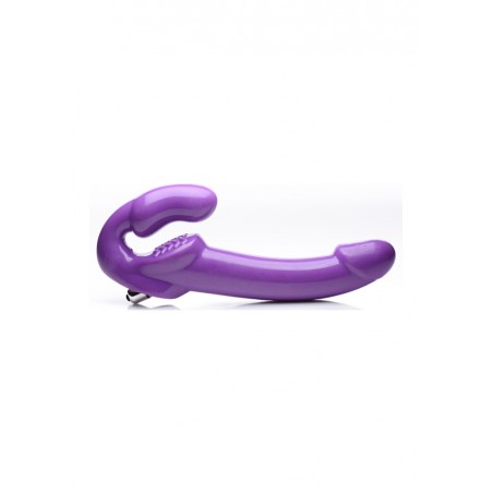 7X Revolver Thick Vibrating Strapless Strap-On | Purple