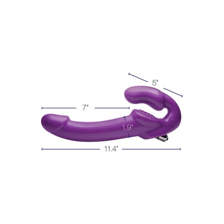 7X Revolver Thick Vibrating Strapless Strap-On | Purple