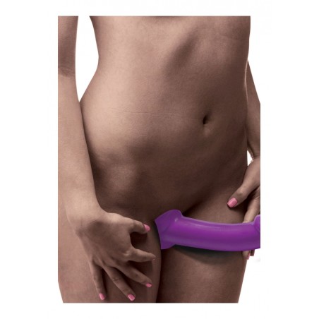 7X Revolver Thick Vibrating Strapless Strap-On | Purple