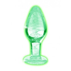 Glow-In-The-Dark Glass Anal Plug - Large