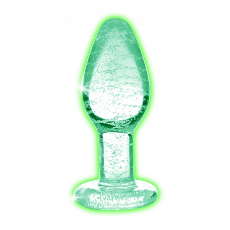 Glow-In-The-Dark Glass Anal Plug - Small