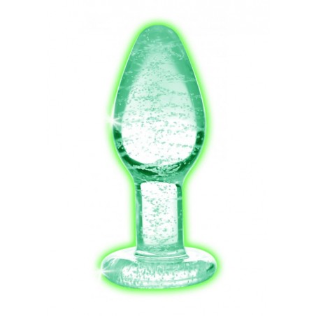 Glow-In-The-Dark Glass Anal Plug - Small