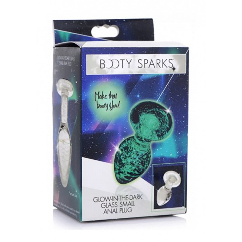 Glow-In-The-Dark Glass Anal Plug - Small