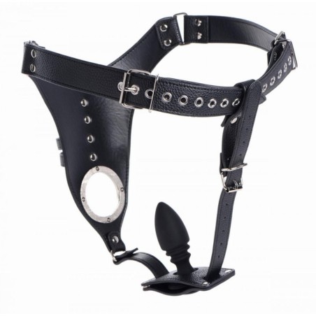 Penis Chastity Belt With Silicone Anal Plug
