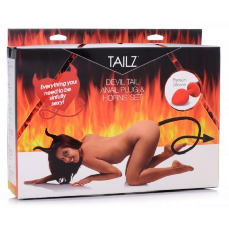 Devil Tail Anal Plug And Horn Set
