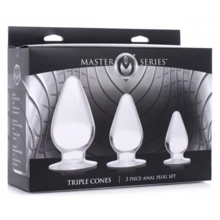 Triple Cones Anal Plug Set Of 3 - Clear